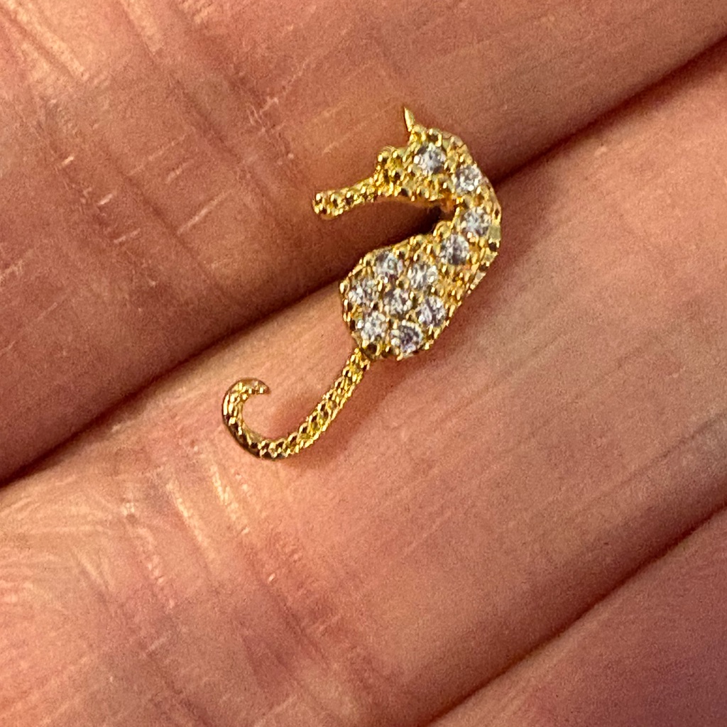 Nose Ring Seahorse Gold Nose Ring Stud Cooper Nose Ring Zirconia Stones